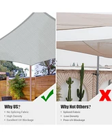 12x8 Ft 97% Uv Block Rectangle Hdpe Sun Shade Sail Heavy Duty Canopy Backyard