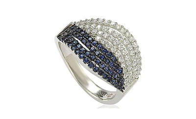 Suzy Levian New York Sterling Silver Cubic Zirconia Pave Weave Ring