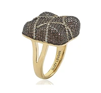 Suzy Levian Sterling Silver Cubic Zirconia Pave Wrapped Pillow Ring