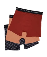 Tahari Boys 3-Pack Printed and Solid Boxer Briefs with Logo Waistband