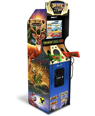 Arcade1Up Big Buck Hunter Pro Deluxe Arcade Machine, 5-Foot Stand-Up Cabinet, 4 Games, 17-Inch Screen, 2 Light Gun Rifle Included