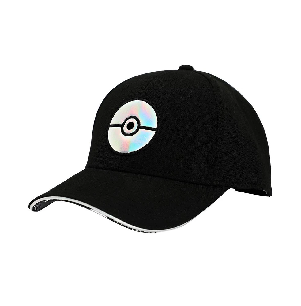 Pokemon Men's Pokemon Adult Holographic Pu Pokeball Black Elite Flex Hat…