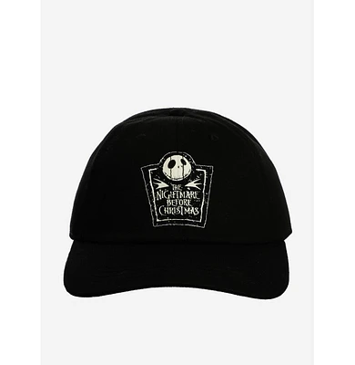 Nightmare Before Christmas Men's Glow-In-The-Dark Jack Logo Adult Black Snapback Cap