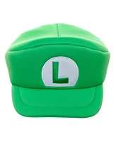 Super Mario Men's Bros Embroidered Luigi L Patch Adult Green Beret Cap