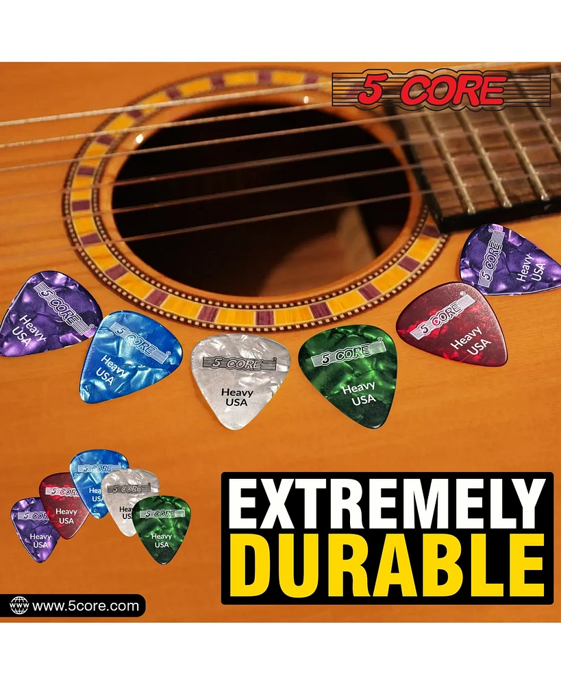 5 Core Guitar Picks 12 Piece 0.96mm Celluloid Heavy Gauge Pick for Acoustic Electric Bass Guitar Natural Feel Warm Tone Puas Para Guitarra