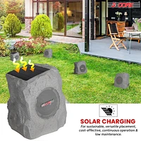5 Core Outdoor Speakers Bluetooth Waterproof Linkable Tws Patio Pool Garden Wireless 10W Rms Solar Rock Speaker w Rgb Light