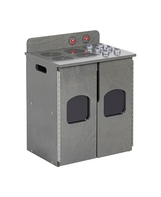 ECR4Kids Girls Play Kitchen Stove, Grey Wash