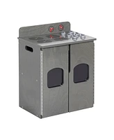 ECR4Kids Girls Play Kitchen Stove, Grey Wash