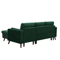 88" Reversible Pull Out Sleeper Sectional Storage Sofa Bed, Corner Sofa-Bed With Storage Chair