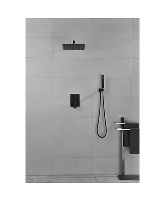 Simplie Fun 10 Inch Shower Head Bathroom Luxury Rain Mixer Shower Complete Combo Set Wall Mounted