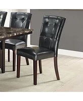 Streamdale Furniture Leather Upholstered Dining Chair, Black(Set Of 2)