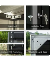 Outdoor Metal Storage Shed with Sloping Roof and Lockable Door