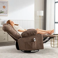 Brown Rocker Recliner Chair with Massage & Heat