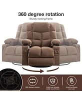 Streamdale Furniture Brown Rocker Recliner Chair with Massage & Heat