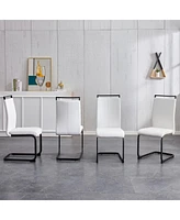 Simplie Fun White marble table set with 4 chairs