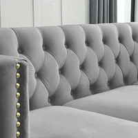 3 Seater + 2 Seater Combination Sofa.Grey Velv