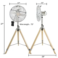 Streamdale Furniture Simple Deluxe Retro Tripod Fan, Home Air Circulation Nostalgic Vertical Fan, 3 Speeds, Adjust