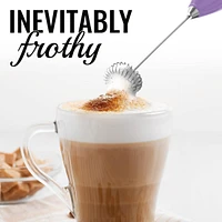 Double Whisk Milk Frother for Coffee With Upgraded Holster Stand