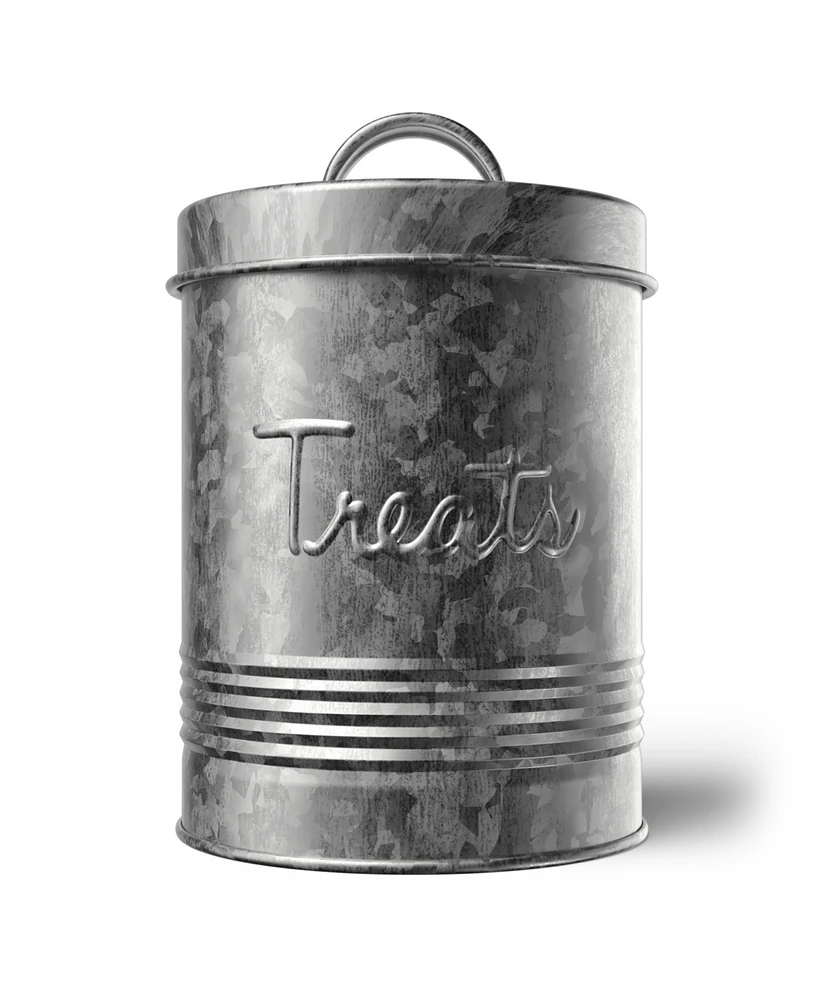 Amici Pet Retro Metal Storage Canister Treats Jar, 72 Ounces