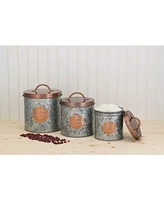 Amici Home Bristol Food Storage Metal Canister, For Kitchen & Household, Silver Copper, Small, 52 oz