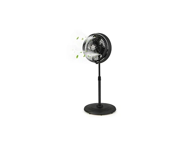 Slickblue 16 Inch Outdoor Misting Fan Oscillating Pedestal Fan with 3 Mist Levels-Black