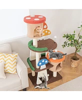 Slickblue 4-In-1 Cat Tree with 2 Condos and Platforms for Indoors