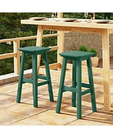 WestinTrends 29" Hdpe Outdoor Patio Square Bar Stools (Set of 2)