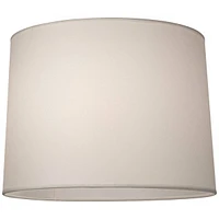 Springcrest Hardback White Medium Drum Lamp Shade 13" Top x 14" Bottom x 10" Slant x 10" High (Spider) Replacement with Harp and Finial