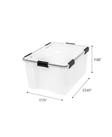 Iris Usa Qt. Plastic Storage Bins with Sealed Lids, Clear Gasket Box
