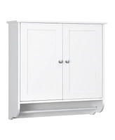 Sugift Wall Mounted Bathroom Storage Medicine Cabinet with Towel Bar