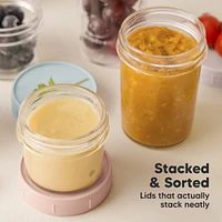 KeaBabies 8pk Prep Baby Food Storage Containers, Leak-Proof, Bpa Free Glass Jars for Feeding