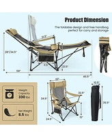 Folding Camping Chair with Detachable Footrest