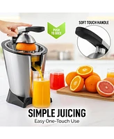 Zulay Kitchen Powerful Electric Orange Juicer Squeezer - Stainless Steel, Soft Touch Handle Citrus