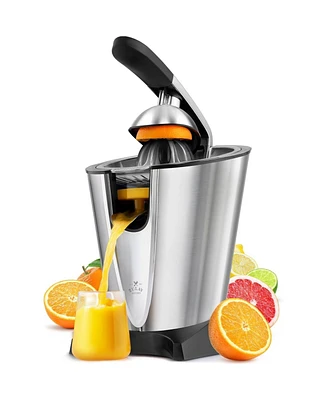 Zulay Kitchen Powerful Electric Orange Juicer Squeezer - Stainless Steel, Soft Touch Handle Citrus