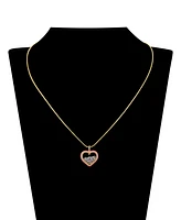 Unwritten Pink Enamel Cubic Zirconia Heart Shaker Pendant Necklace