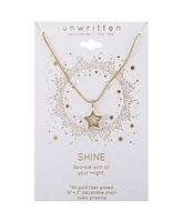 Unwritten White Enamel Cubic Zirconia Star Shaker Pendant Necklace