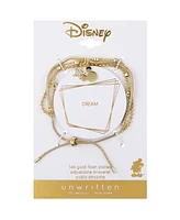 Disney Unwritten Cubic Zirconia Mickey Mouse Star Triple Strand Bolo Bracelet