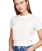 Tommy Jeans Women's Cropped Short-Sleeve Sweater