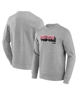 Fanatics Men's Gray Formula 1 Miami Grand Prix Fleece Pullover Sweatshirt