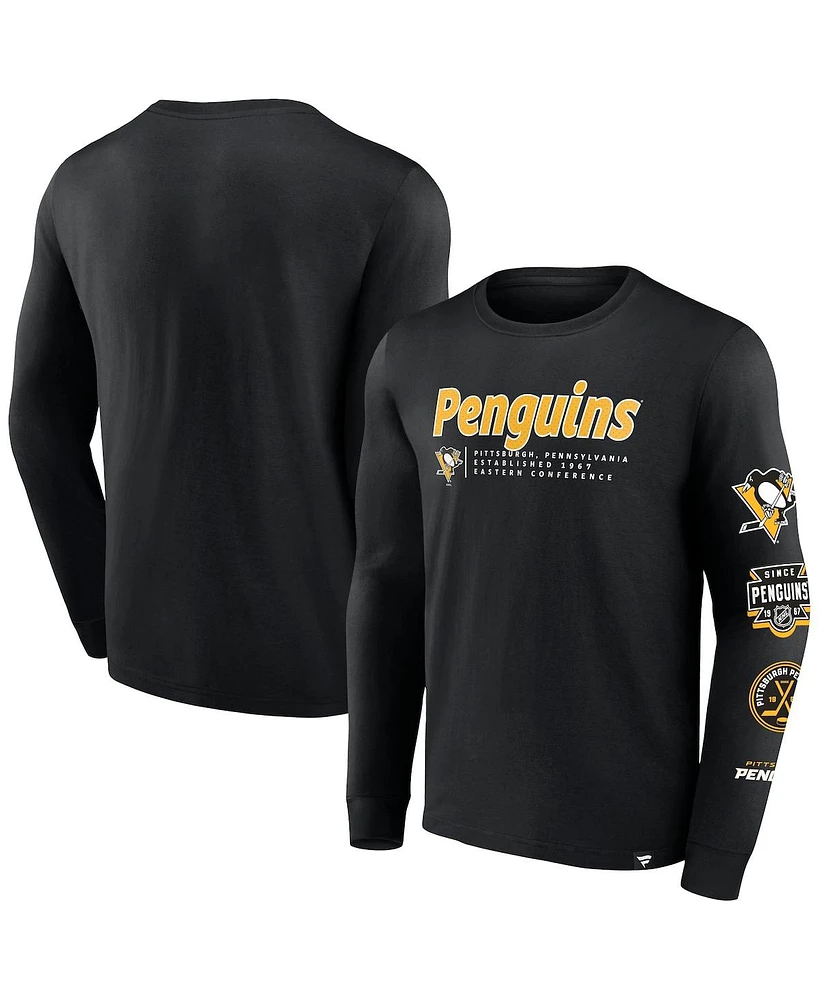 Fanatics Men's Pittsburgh Penguins Strike the Goal Long Sleeve T-Shirt