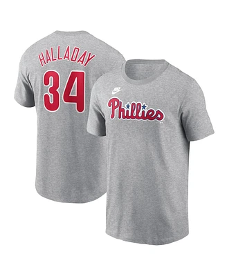Nike Men's Roy Halladay Heather Philadelphia Phillies Cooperstown Collection Fuse Name Number T-Shirt