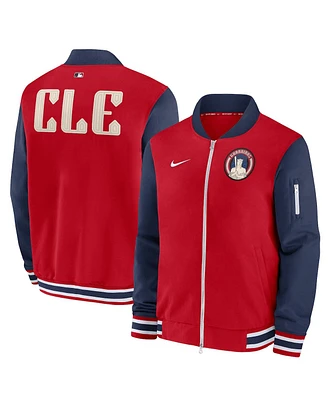 Nike Men's Cleveland Guardians 2024 City Connect Authentic Collection Game Time Full-Zip Bomber Jacket