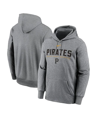 Nike Men's Heather Charcoal Pittsburgh Pirates Therma Fleece Pullover Hoodie