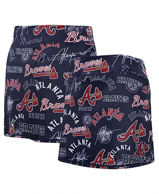 Pro Standard Women's Navy Atlanta Braves Toss Logo Lux Skort