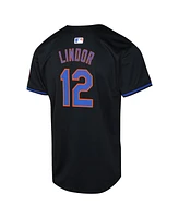 Nike Big Boys and Girls Francisco Lindor Black New York Mets Alternate Limited Player Jersey