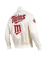 Pro Standard Men's Cream Minnesota Twins Cooperstown Collection Pinstripe Retro Classic Satin Full-Snap Jacket