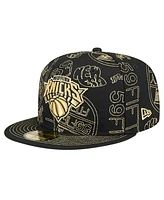 New Era Men's York Knicks 59FIFTY Day Allover Print Stencil Fitted Hat