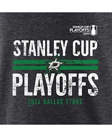 Fanatics Men's Heather Charcoal Dallas Stars 2024 Stanley Cup Playoffs Crossbar Tri-Blend T-Shirt