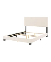 Amber & Emily Upholstered Modern Queen Boucle Bed