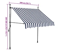 vidaXL Manual Retractable Awning with Led 78.7